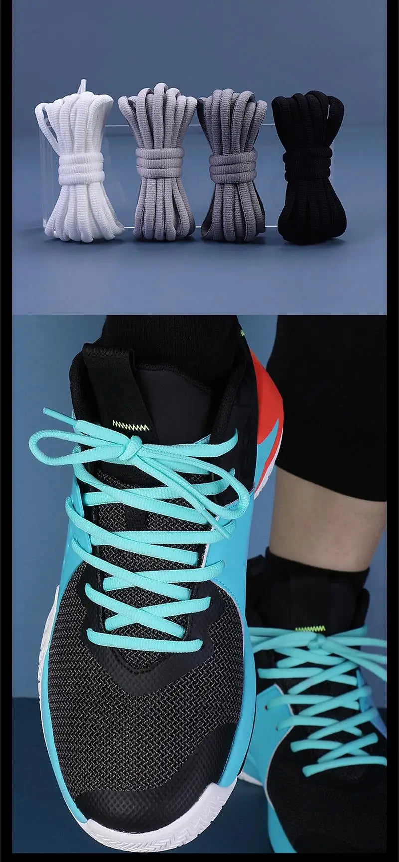 1Pair Oval Shoe Laces Half Round Athletic Shoelaces for Running Sneakers Laces Shoes Strings Durable without Fading Shoelace