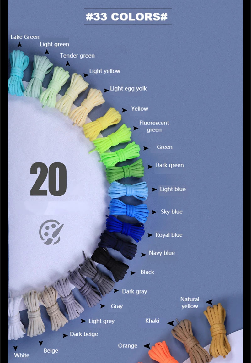 1Pair Oval Shoe Laces Half Round Athletic Shoelaces for Running Sneakers Laces Shoes Strings Durable without Fading Shoelace