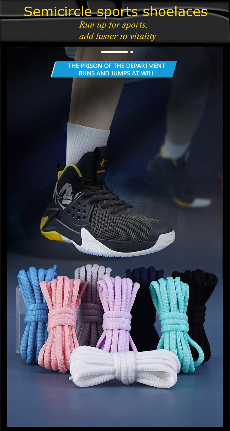1Pair Oval Shoe Laces Half Round Athletic Shoelaces for Running Sneakers Laces Shoes Strings Durable without Fading Shoelace