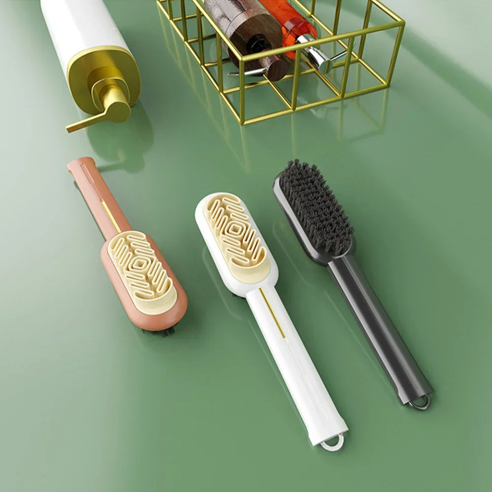 2 Sided Long Handle Suede Cleaning Brush Shoe Brush Sneakers Cleaner Shoes Stain Dust Boot Cleaner Stain Removal Rubber Brush