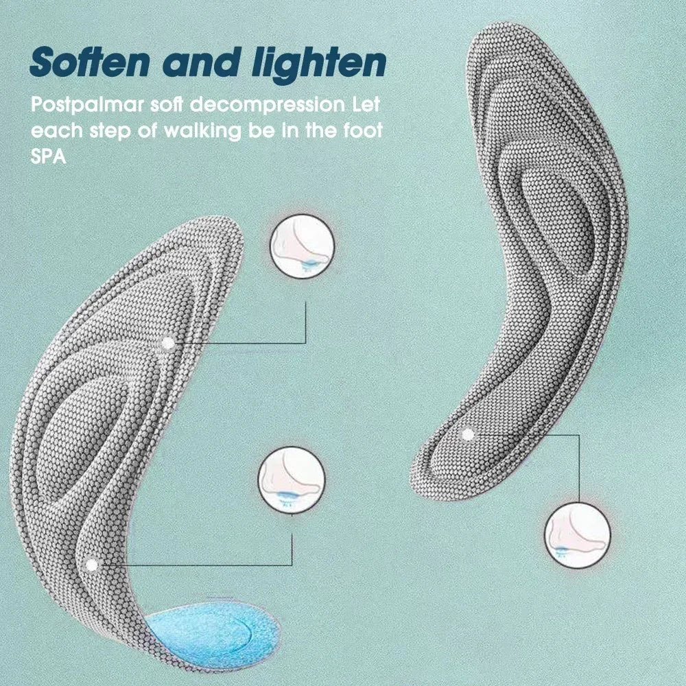 4/2Pcs Memory Foam Orthopedic Insoles for Shoes Antibacterial Deodorization Sweat Absorption Insert Sport Shoes Running Pads