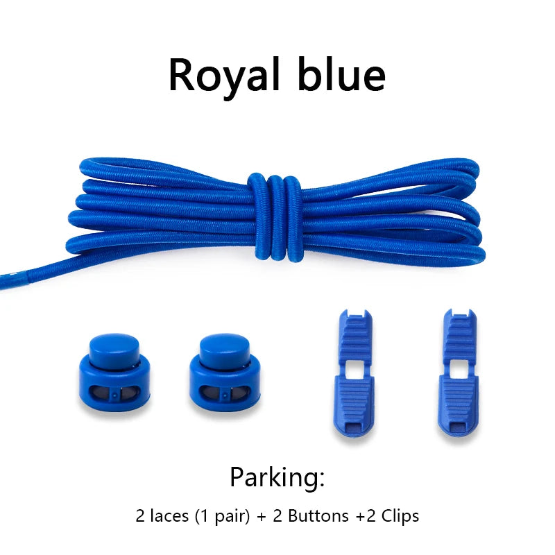 men and women No Tie Shoe laces spring button up Elastic shoelaces Shoe accessories sneakers classics Solid color shoelace