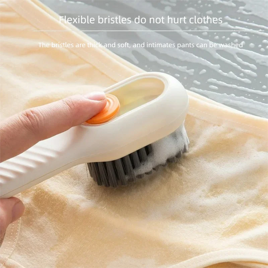 1PCS Multi-Functional Shoe Brush And Cleaner with Liquid Dispenser Household Press Type Soft Fur for Washing And Cleaning Shoes