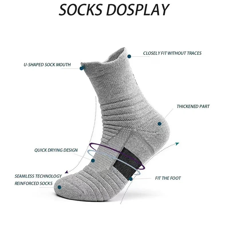 Anti-slip Football Socks Men Women Cotton Sock Short Long Tube Soccer Basketball Sport Socks Breathable Deodorous Socks 39-45