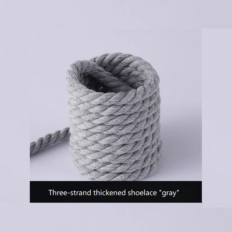 Thick Round Rope Shoelaces – Durable Replacement Laces for Trainers, Boots and Casual Shoes