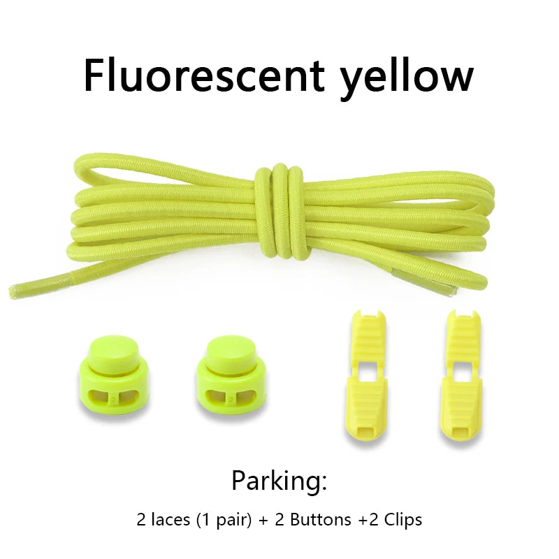 men and women No Tie Shoe laces spring button up Elastic shoelaces Shoe accessories sneakers classics Solid color shoelace