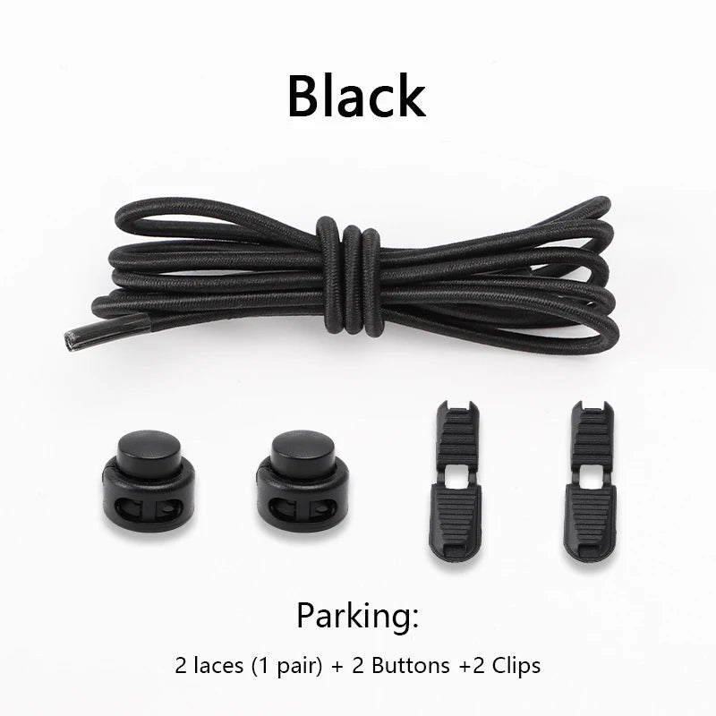 men and women No Tie Shoe laces spring button up Elastic shoelaces Shoe accessories sneakers classics Solid color shoelace