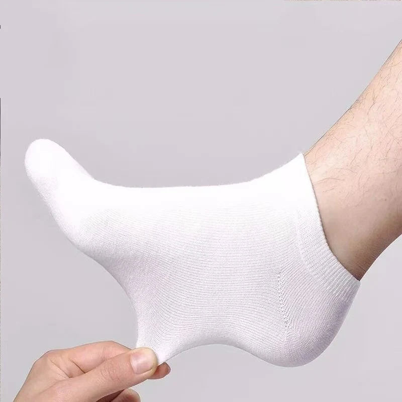 5/10/20 pairs of men's summer and autumn simple black and white solid color boat socks invisible socks men's ankle socks