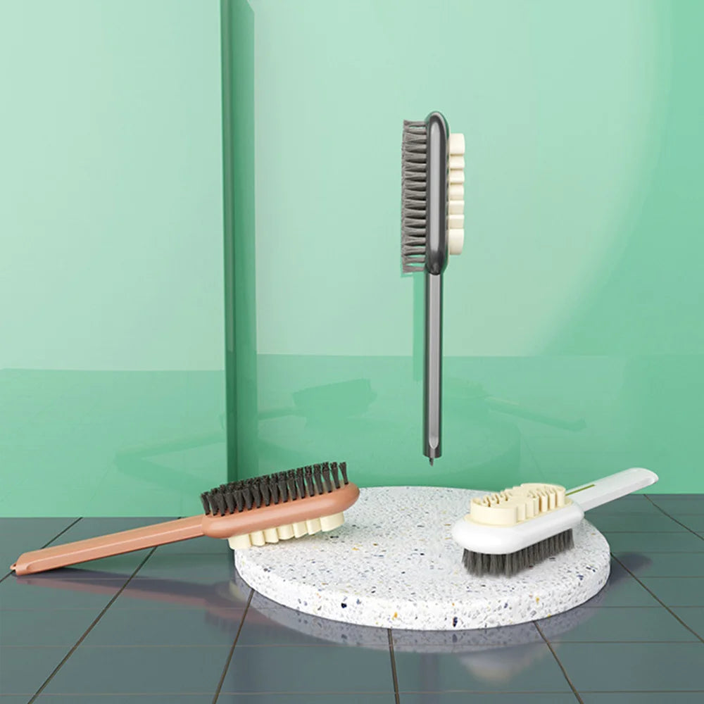 2 Sided Long Handle Suede Cleaning Brush Shoe Brush Sneakers Cleaner Shoes Stain Dust Boot Cleaner Stain Removal Rubber Brush