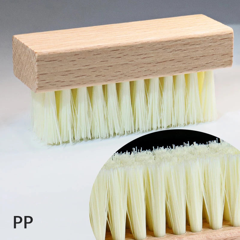 Pig Bristles Shoe Brush For Slippers Sneaker Brush Shoes Cleaning Brushes Boot Brush Cleaner Wood Handle Shoe Brush