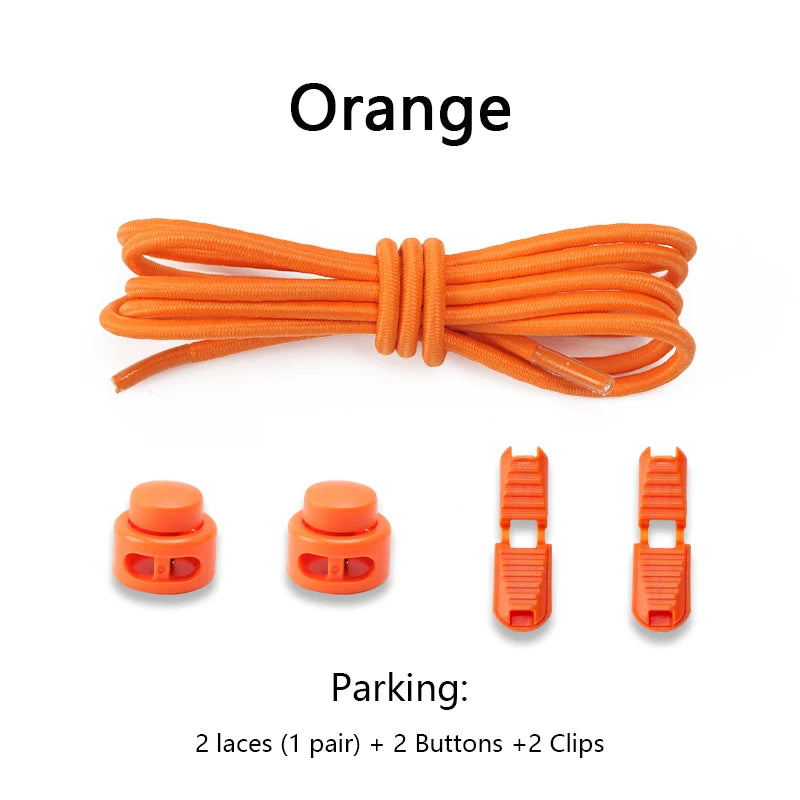 men and women No Tie Shoe laces spring button up Elastic shoelaces Shoe accessories sneakers classics Solid color shoelace