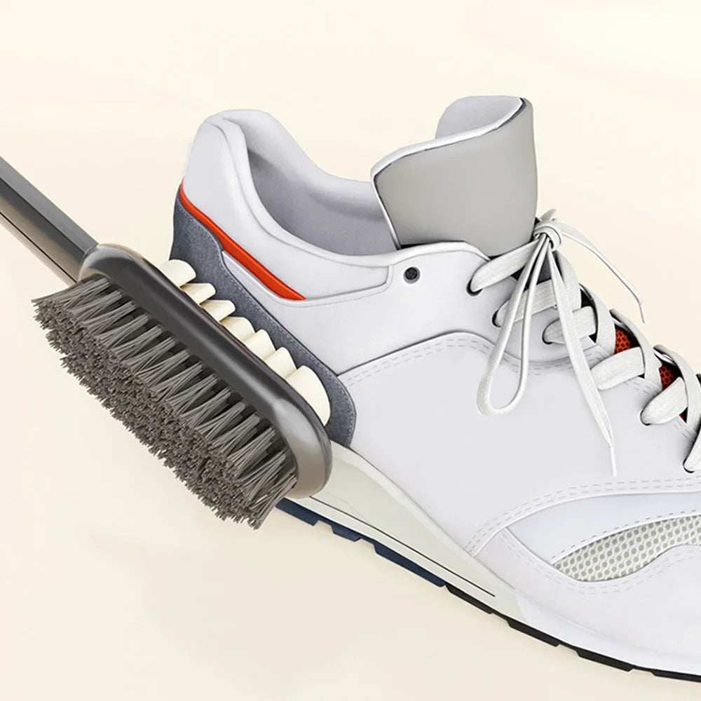 2 Sided Long Handle Suede Cleaning Brush Shoe Brush Sneakers Cleaner Shoes Stain Dust Boot Cleaner Stain Removal Rubber Brush