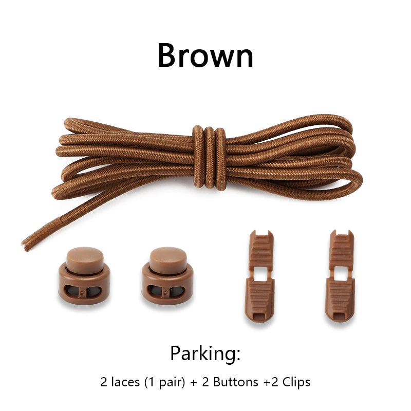 men and women No Tie Shoe laces spring button up Elastic shoelaces Shoe accessories sneakers classics Solid color shoelace