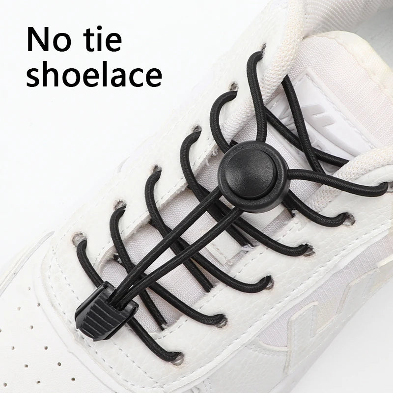 men and women No Tie Shoe laces spring button up Elastic shoelaces Shoe accessories sneakers classics Solid color shoelace