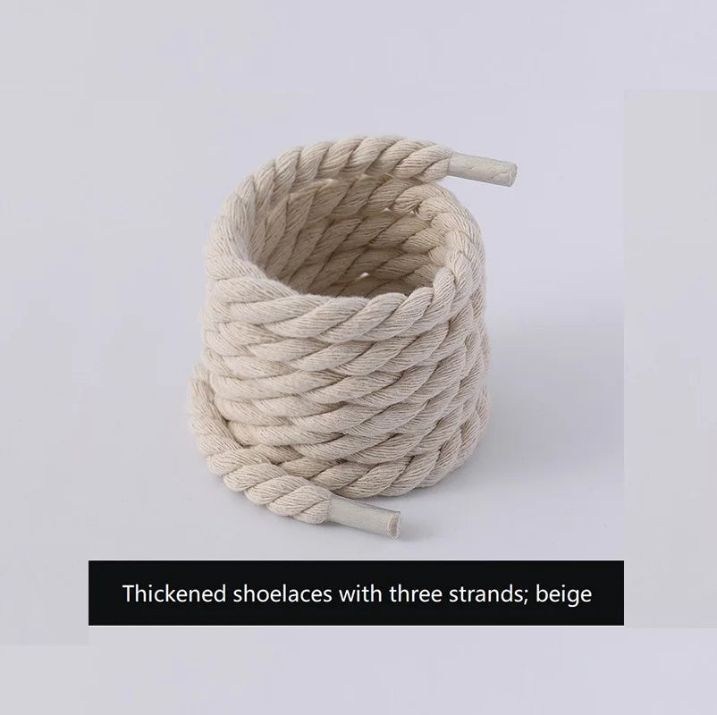 Thick Round Rope Shoelaces – Durable Replacement Laces for Trainers, Boots and Casual Shoes