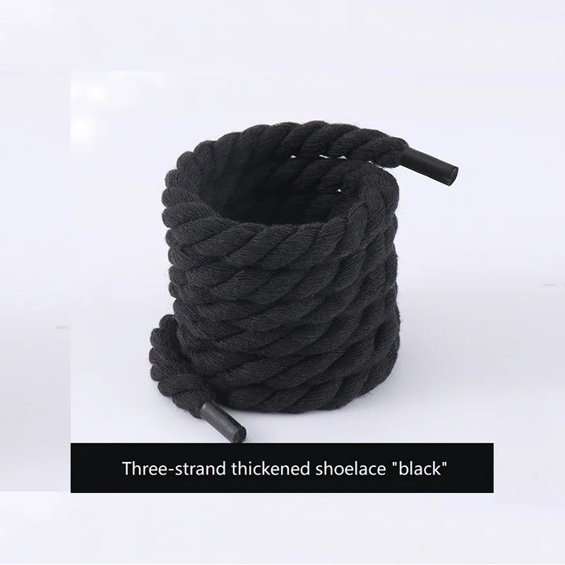 Thick Round Rope Shoelaces – Durable Replacement Laces for Trainers, Boots and Casual Shoes