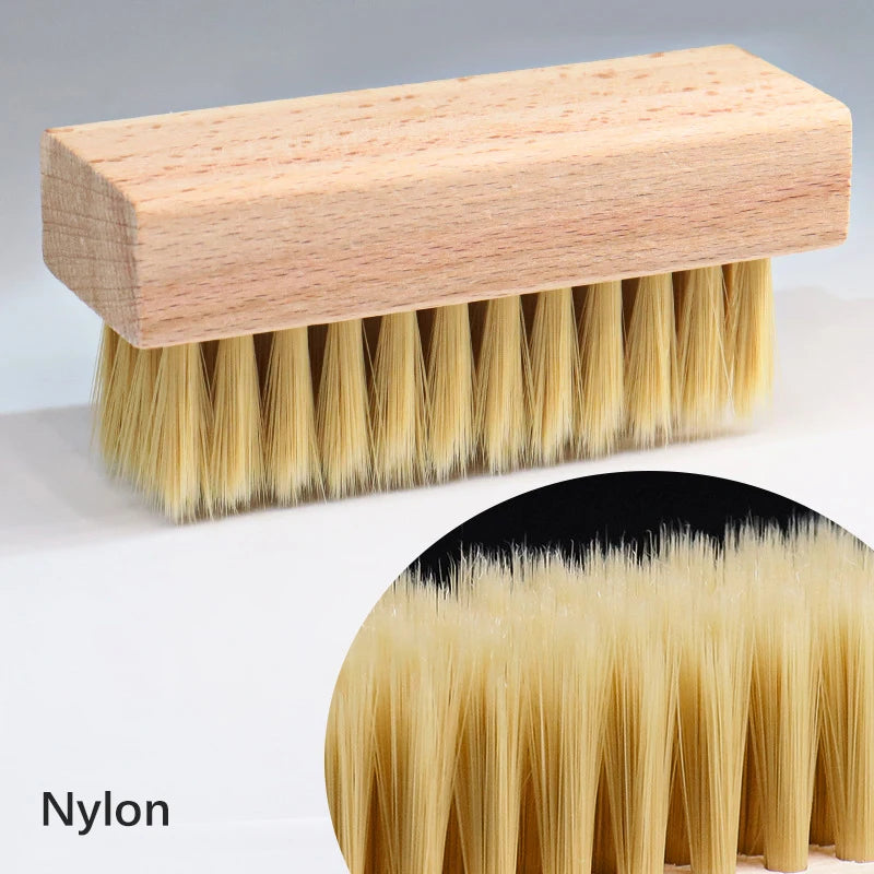 Pig Bristles Shoe Brush For Slippers Sneaker Brush Shoes Cleaning Brushes Boot Brush Cleaner Wood Handle Shoe Brush