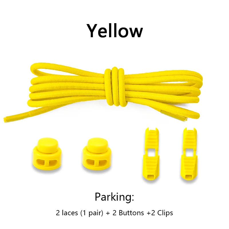 men and women No Tie Shoe laces spring button up Elastic shoelaces Shoe accessories sneakers classics Solid color shoelace