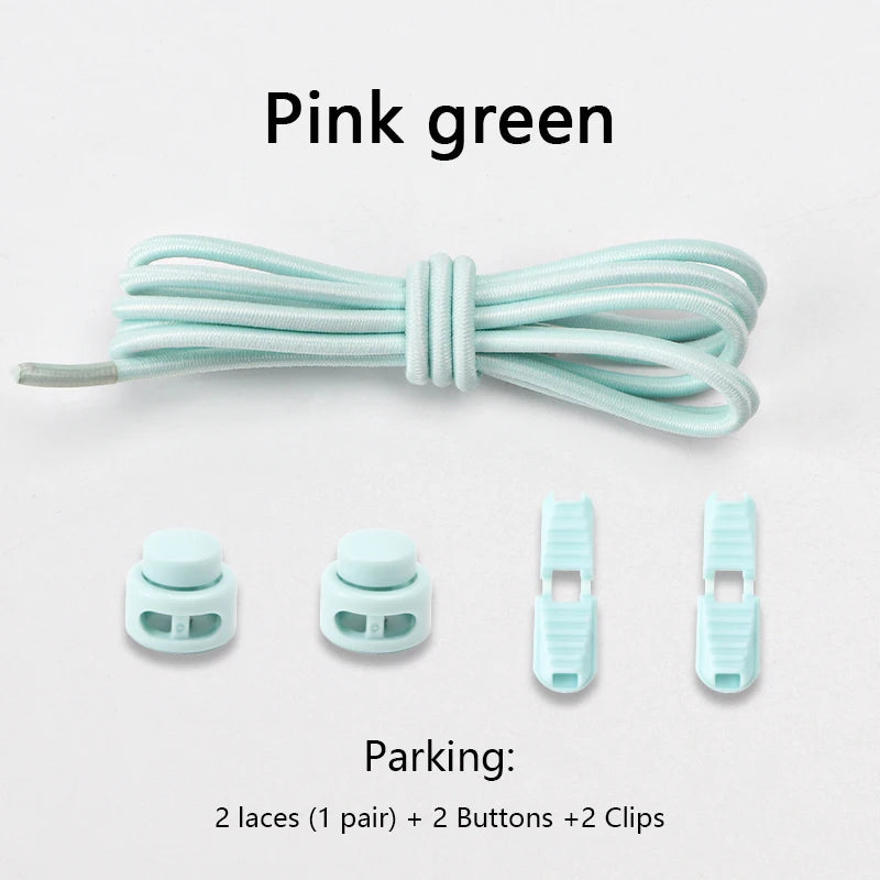 men and women No Tie Shoe laces spring button up Elastic shoelaces Shoe accessories sneakers classics Solid color shoelace