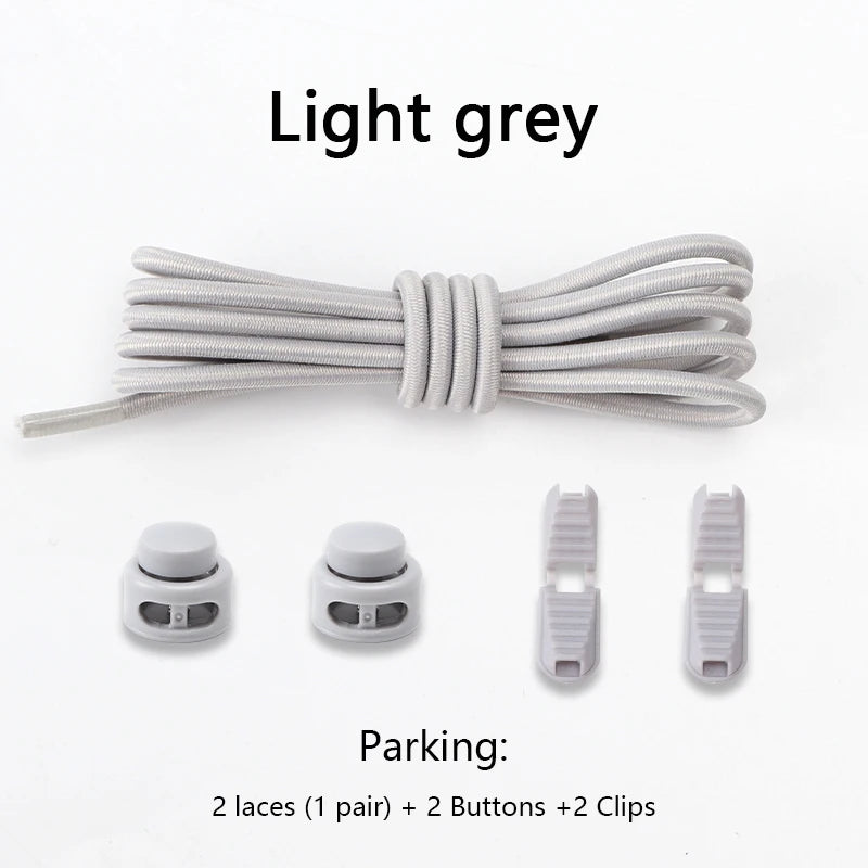 men and women No Tie Shoe laces spring button up Elastic shoelaces Shoe accessories sneakers classics Solid color shoelace