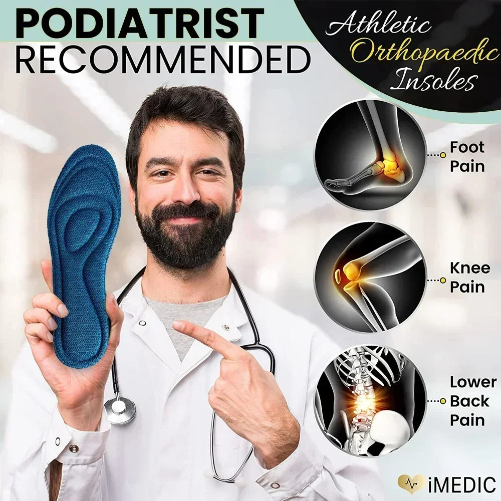 4/2Pcs Memory Foam Orthopedic Insoles for Shoes Antibacterial Deodorization Sweat Absorption Insert Sport Shoes Running Pads