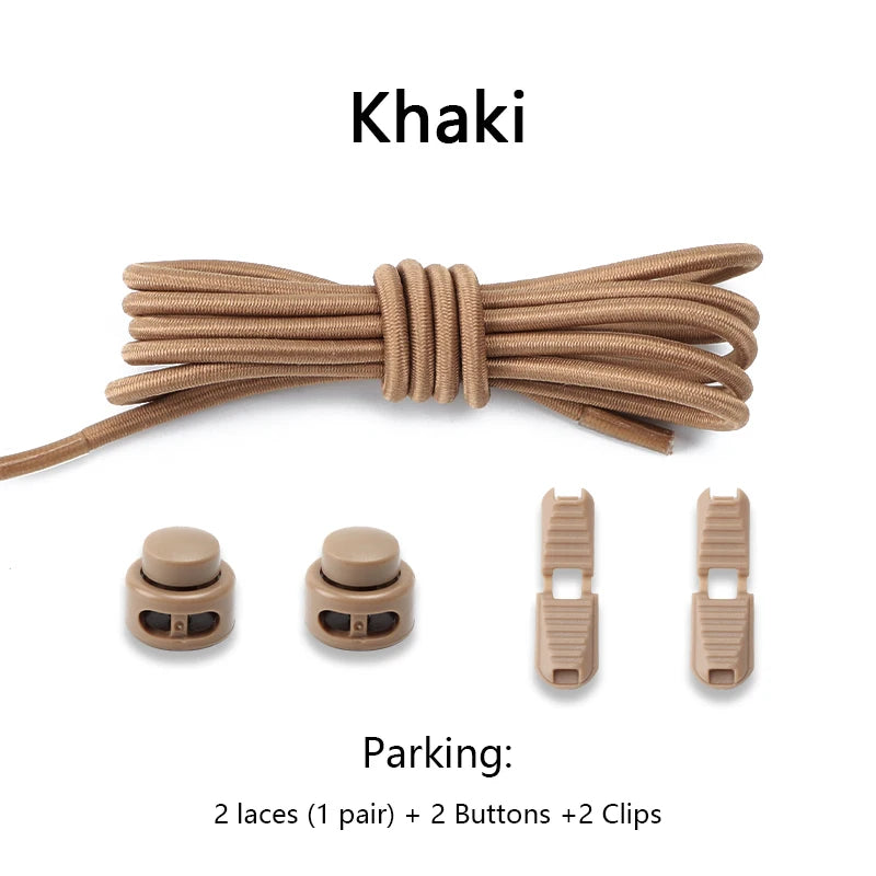 men and women No Tie Shoe laces spring button up Elastic shoelaces Shoe accessories sneakers classics Solid color shoelace