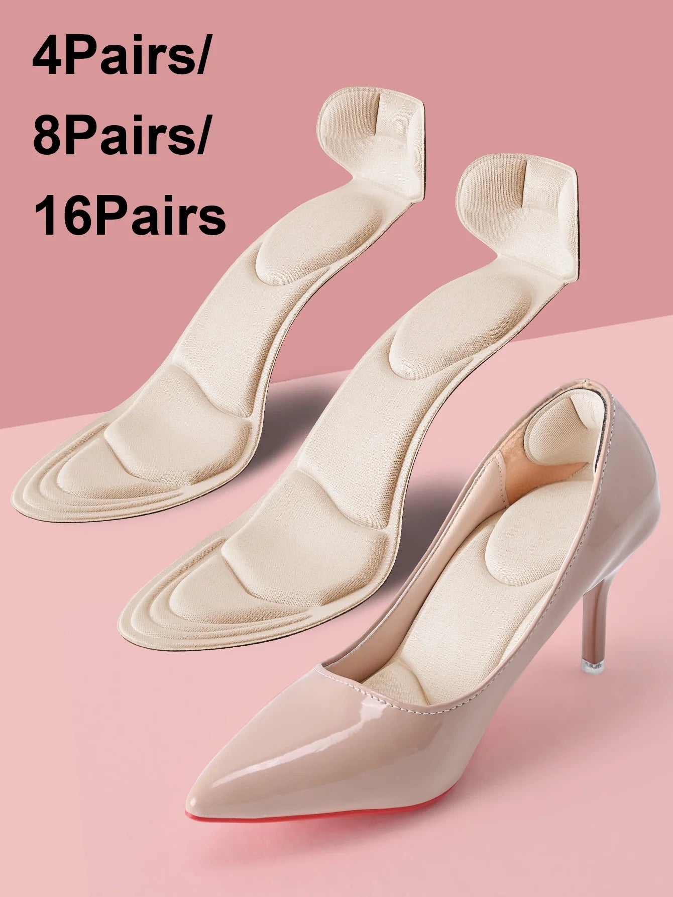 Memory Foam Insoles Women High-heel Shoes Insoles Anti-slip Insole Comfort Breathable Heel Protection