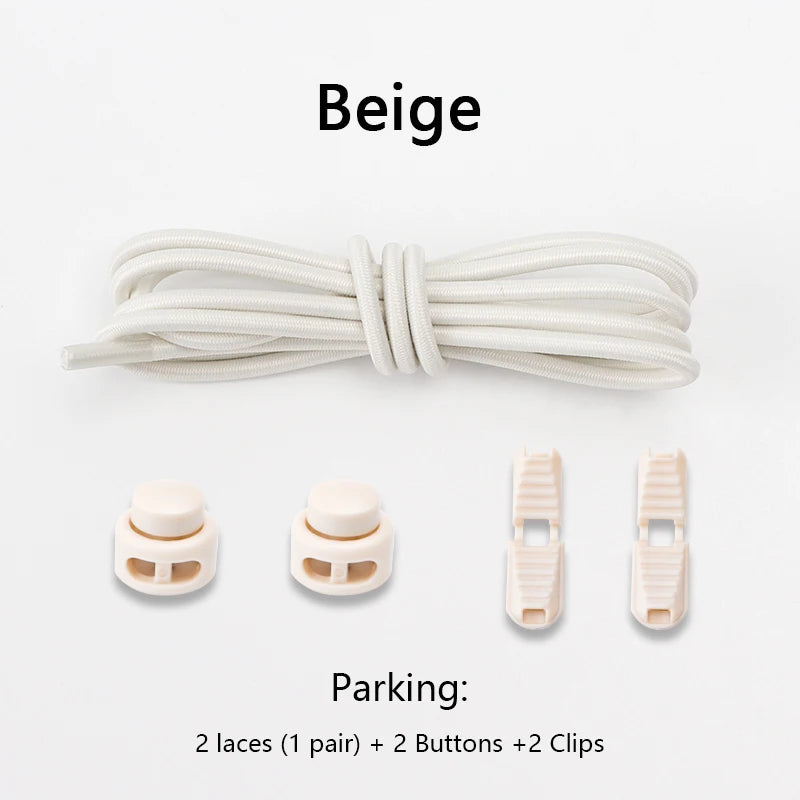 men and women No Tie Shoe laces spring button up Elastic shoelaces Shoe accessories sneakers classics Solid color shoelace