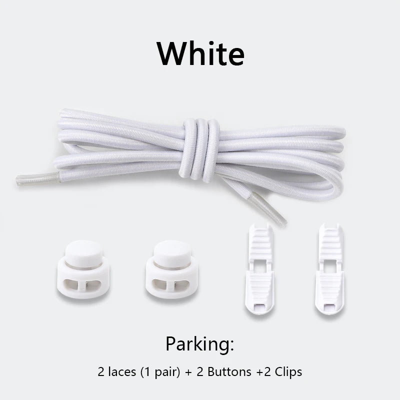 men and women No Tie Shoe laces spring button up Elastic shoelaces Shoe accessories sneakers classics Solid color shoelace