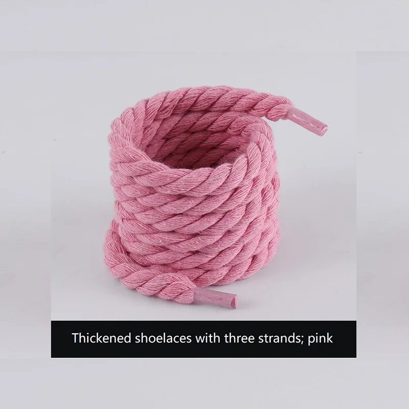 Thick Round Rope Shoelaces – Durable Replacement Laces for Trainers, Boots and Casual Shoes