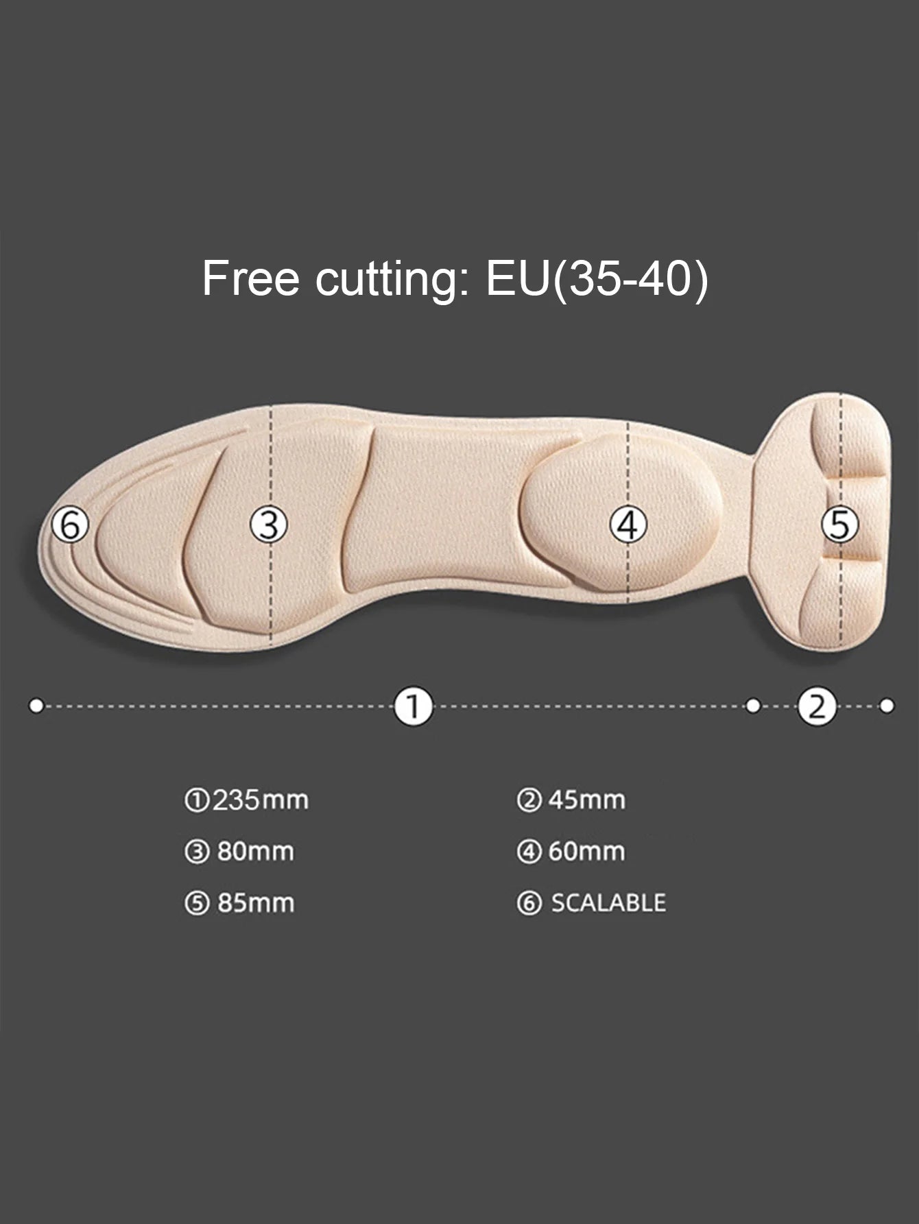 Memory Foam Insoles Women High-heel Shoes Insoles Anti-slip Insole Comfort Breathable Heel Protection