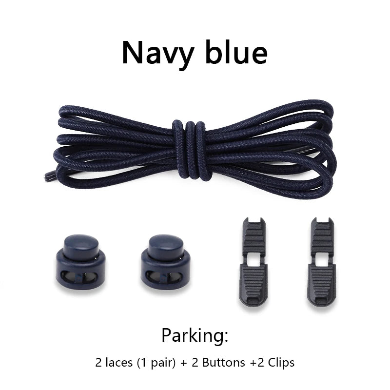 men and women No Tie Shoe laces spring button up Elastic shoelaces Shoe accessories sneakers classics Solid color shoelace