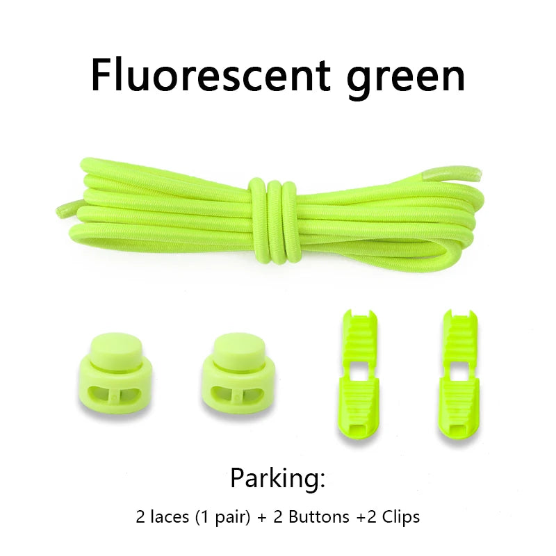 men and women No Tie Shoe laces spring button up Elastic shoelaces Shoe accessories sneakers classics Solid color shoelace