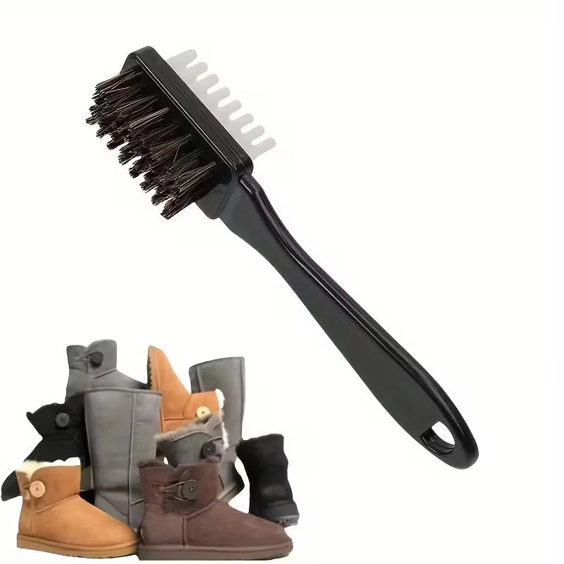 2-in-1 Suede & Shoe Brush with Eraser | for Boots, Nubuck & Imitation Leather Care | Double-Sided Effective Cleaning Tool
