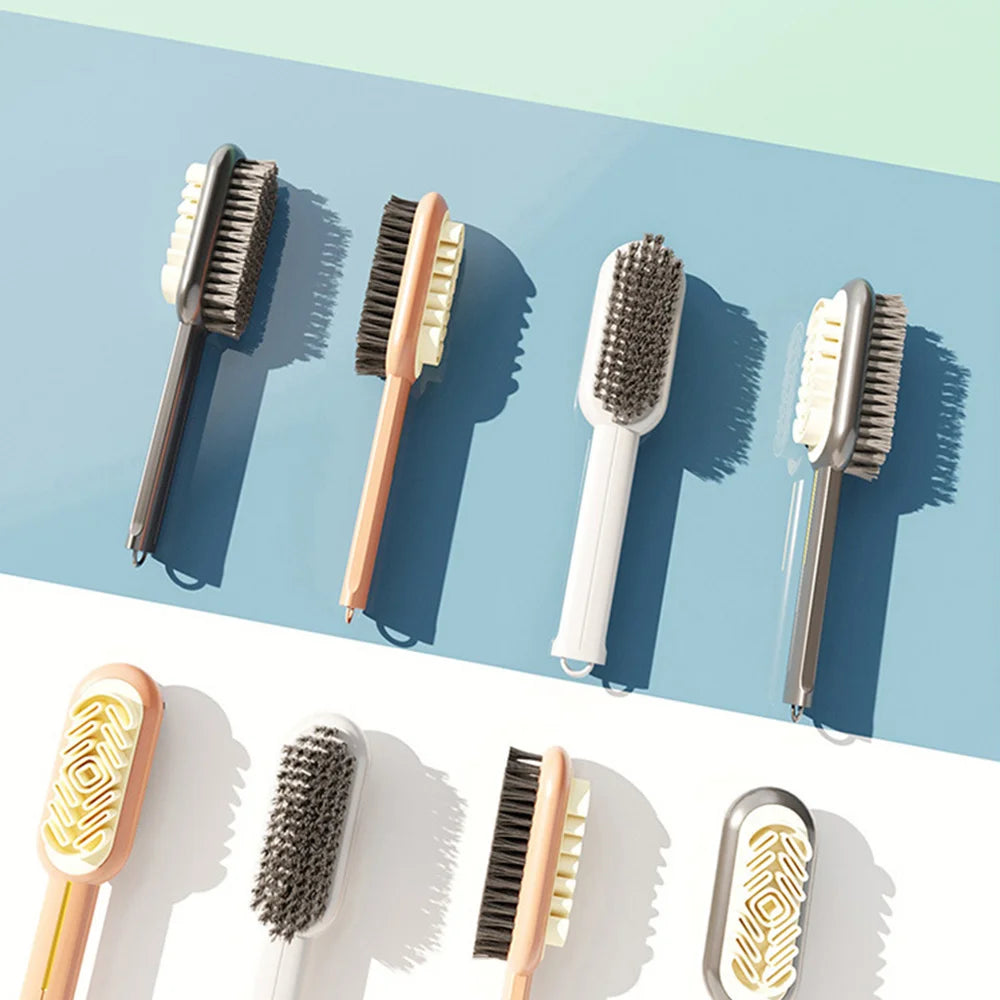 2 Sided Long Handle Suede Cleaning Brush Shoe Brush Sneakers Cleaner Shoes Stain Dust Boot Cleaner Stain Removal Rubber Brush