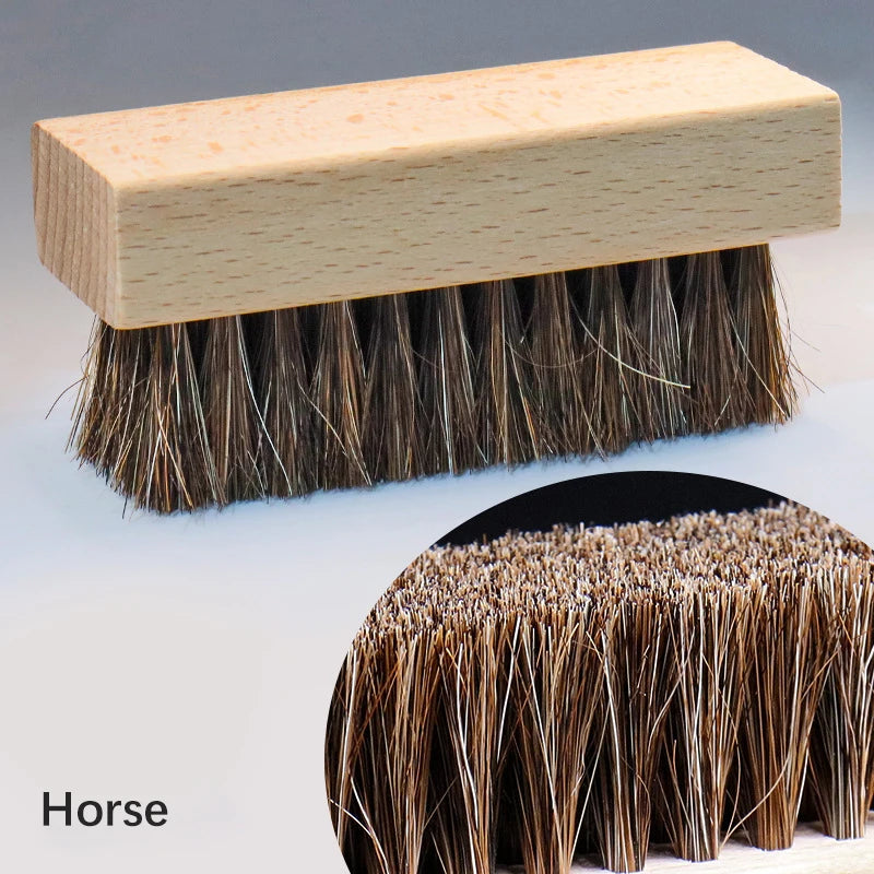 Pig Bristles Shoe Brush For Slippers Sneaker Brush Shoes Cleaning Brushes Boot Brush Cleaner Wood Handle Shoe Brush