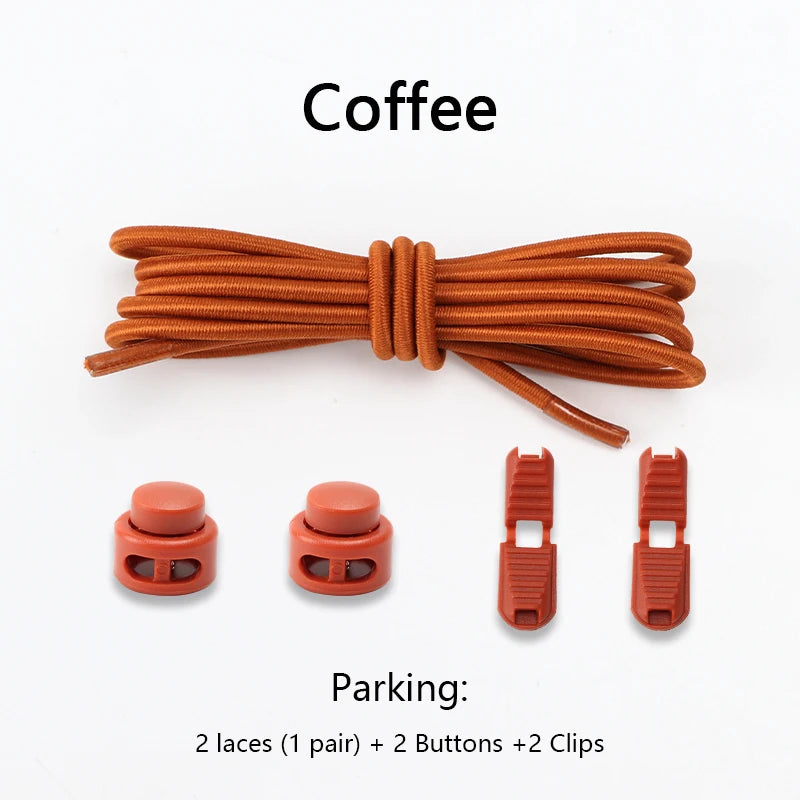 men and women No Tie Shoe laces spring button up Elastic shoelaces Shoe accessories sneakers classics Solid color shoelace