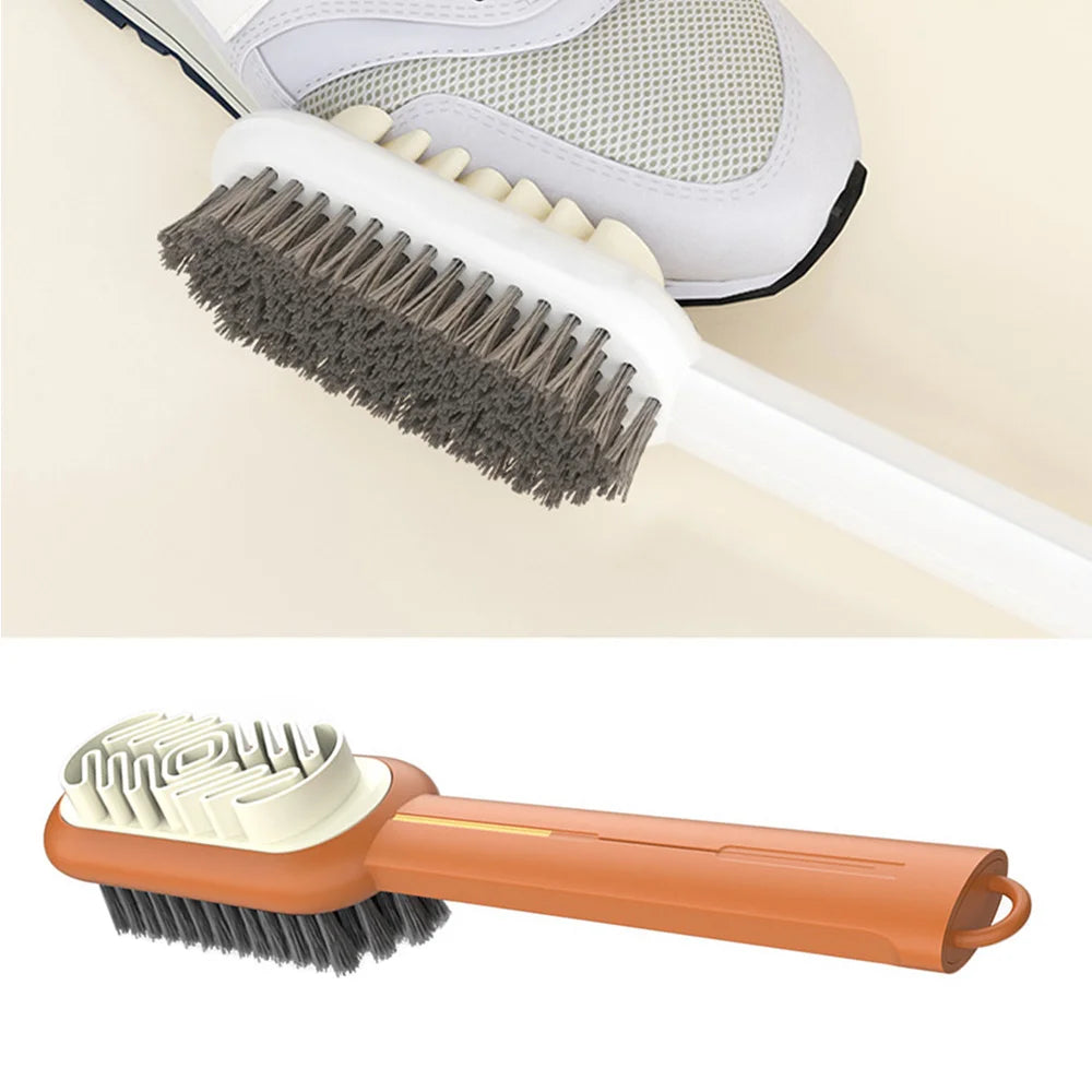 2 Sided Long Handle Suede Cleaning Brush Shoe Brush Sneakers Cleaner Shoes Stain Dust Boot Cleaner Stain Removal Rubber Brush