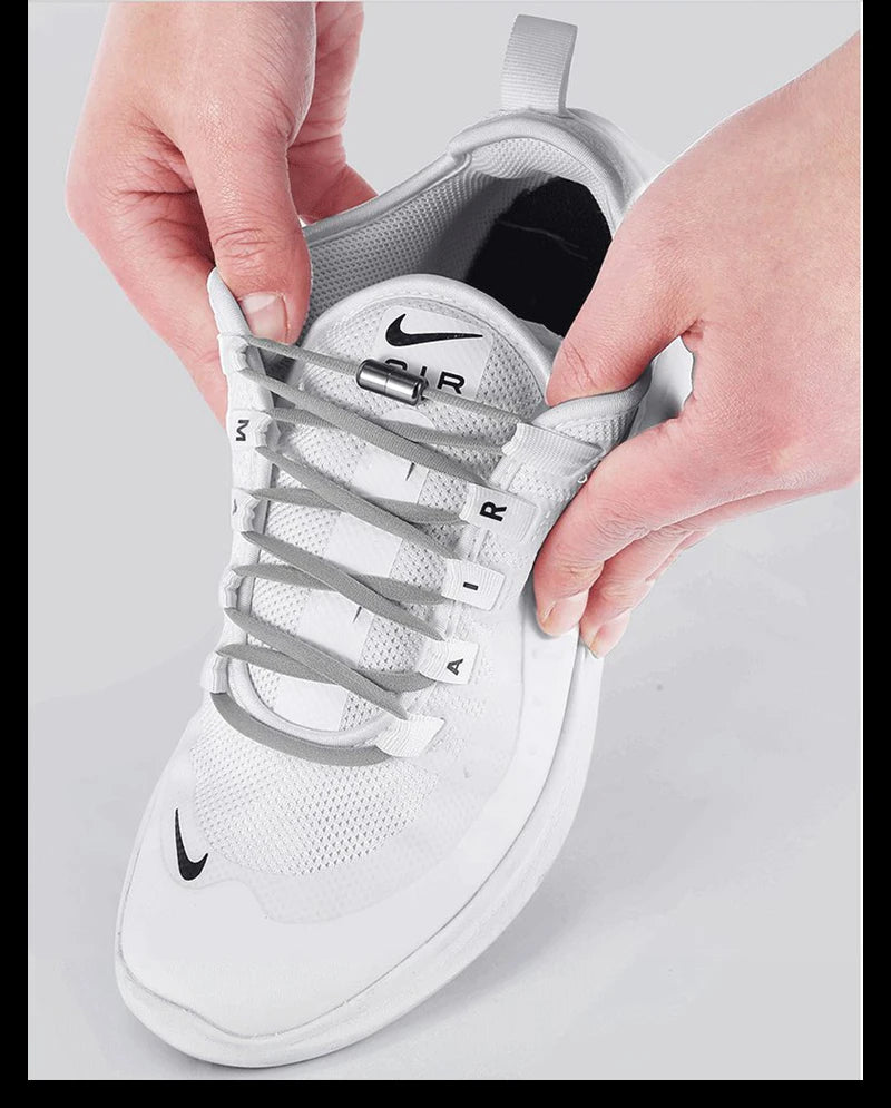 21 Colors No Tie Shoelaces For Sneakers Elastic Shoe Laces Round Metal Lock Lazy Shoelace 1 Second quick on and off unisex