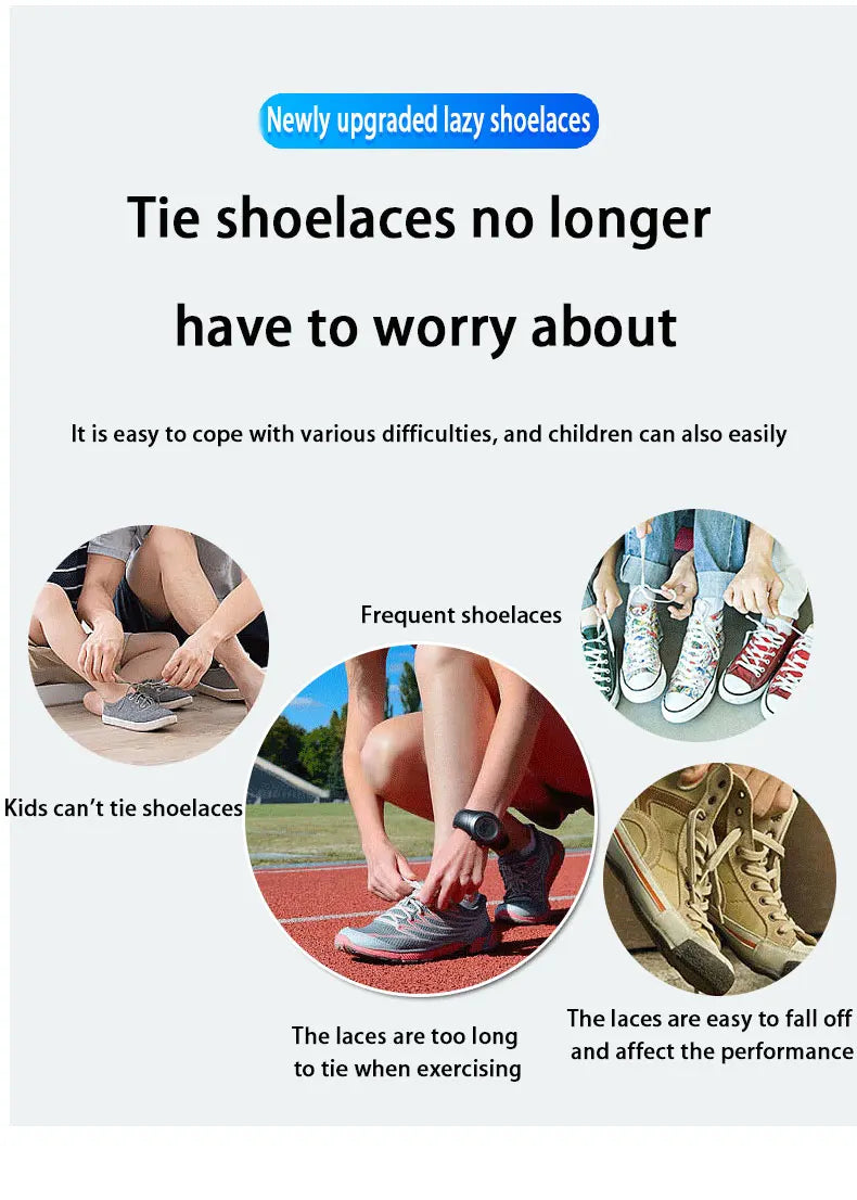 men and women No Tie Shoe laces spring button up Elastic shoelaces Shoe accessories sneakers classics Solid color shoelace