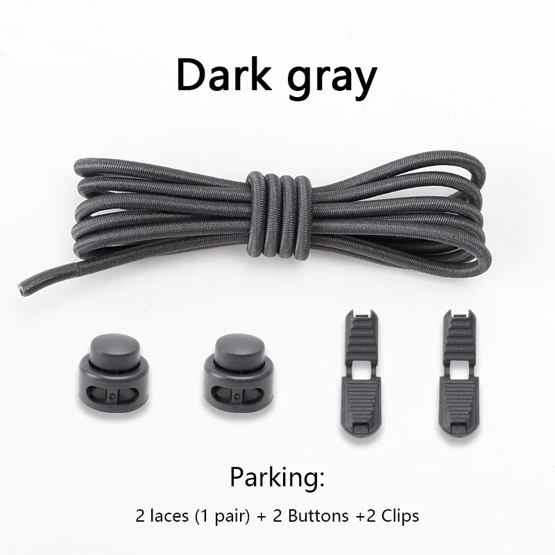men and women No Tie Shoe laces spring button up Elastic shoelaces Shoe accessories sneakers classics Solid color shoelace