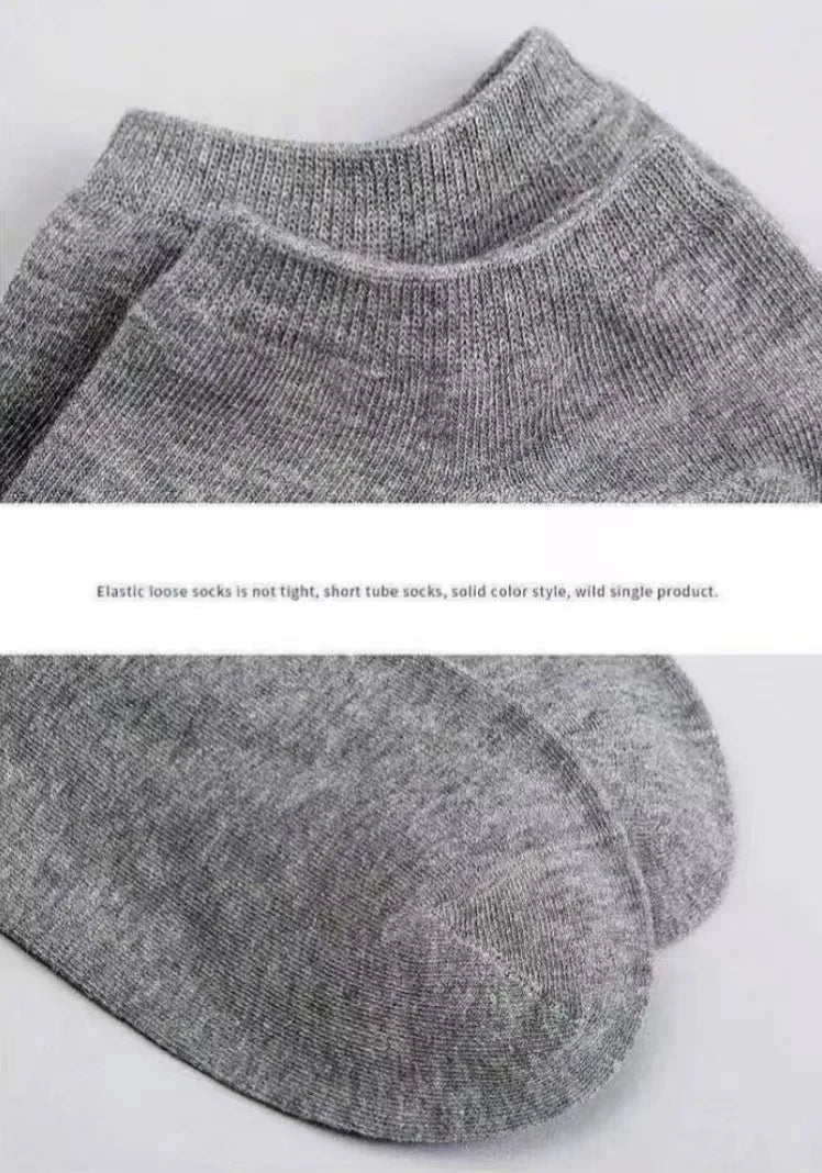 5/10/20 pairs of men's summer and autumn simple black and white solid color boat socks invisible socks men's ankle socks