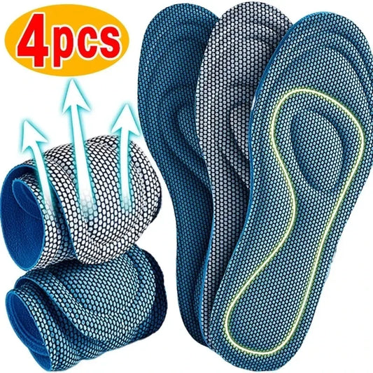 4/2Pcs Memory Foam Orthopedic Insoles for Shoes Antibacterial Deodorization Sweat Absorption Insert Sport Shoes Running Pads