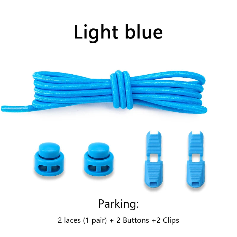 men and women No Tie Shoe laces spring button up Elastic shoelaces Shoe accessories sneakers classics Solid color shoelace