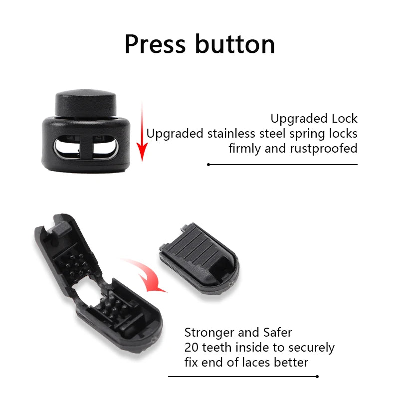 men and women No Tie Shoe laces spring button up Elastic shoelaces Shoe accessories sneakers classics Solid color shoelace