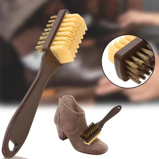 2-in-1 Suede & Shoe Brush with Eraser | for Boots, Nubuck & Imitation Leather Care | Double-Sided Effective Cleaning Tool